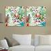 OWNTA Tropical White Leaf Flamingo Pattern 2PC Canvas Wall Art Paintings for Living Room Canvas Frameless Print Wall Artworks Bedroom Decoration office Wall decor