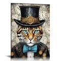 COMIO Victorian Steampunk Decor - Steampunk Wall Art Prints Gothic Steampunk Animals Posters Vintage Dictionary Steam Punk Goth Pictures for Living Room Home Bedroom Decorations