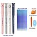 Kawaii Erasable Gel Pen Set Cartoon Animals Cute Cat Erasable Pen Erasable Refill Rod Washable Handle Pen Grip School Stationery 17Pcs-Blue