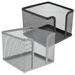 Office and Supplies Note Box Memo Pad Holder Desk Notepad Container for Mesh Pen Grid Iron Net Stainless Steel 2 Pcs