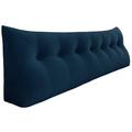 Rounuo Triangular Headboard Long Wedge Reading Pillow Back Support Cushion For Sitting Up in Bed Backrest Body Positioning Bedrest Daybed Bolster Navy 76 x20