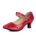 Missfiona Womens Glitter Ballroom Dance Shoes Latin Salsa Tango Dancing Heels(6 Red)