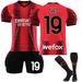 XNB 2023-2024 AC Milan Home Shirt #19 Theo Sportswear Soccer Jersey Activewear Set