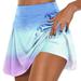 GZWYHT Skirts for Women Tennis Skirt Womens Daily Casual Workout Printed Skirt Tennis Yoga Sport Active Skirt Shorts Skirt Mini Skirt Summer Skirts Light Blue Dress A Line Skirt M