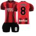 XNB 2023-2024 AC Milan Home Shirt #8 Tonali Soccer Jerseys and Shorts Set