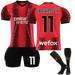 XNB 2023-2024 AC Milan Home Shirt #11 Ibrahimovic Sportswear Soccer Jersey Activewear Set