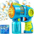 Kids Bubble Gun Machine with Bubble Refill Solution 2 in 1 Automatic Bubble Guns for Toddlers 1-3 Bubble Maker Blower for Kids 4-8 Outdoor Toy Adults Party Gift