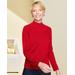 Blair Women's Soft Spun® Acrylic Mock Neck Long Sleeve Sweater - Red - M - Misses