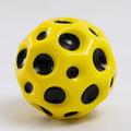 Useful Hole Ball Soft Bouncy Ball Anti-fall Moon Shape Porous Bouncy Ball Kids Indoor Toy Ergonomic Design Yellow