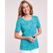 Blair Women's Essential Knit Short Sleeve Tee - Blue - PS - Petite