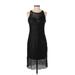 ML Monique Lhuillier Casual Dress - Sheath: Black Grid Dresses - Women's Size 2