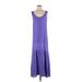 Mara Hoffman Casual Dress - A-Line Scoop Neck Sleeveless: Purple Solid Dresses - Women's Size Small