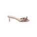 Kate Spade New York Heels: Slip On Kitten Heel Cocktail Party Tan Print Shoes - Women's Size 8 1/2 - Open Toe