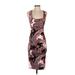 Venus Casual Dress - Midi: Burgundy Graphic Dresses - Women's Size X-Small