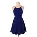 Lulus Casual Dress - Mini: Blue Solid Dresses - Women's Size X-Small