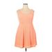 Mossimo Supply Co. Casual Dress - A-Line Scoop Neck Sleeveless: Orange Solid Dresses - Women's Size 2X-Large