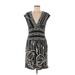 BCBGMAXAZRIA Casual Dress - Mini Plunge Sleeveless: Black Dresses - New - Women's Size Medium