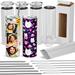 Pack of 6 White 20 Oz. Sublimation Tumblers | Blank Tumblers with Lid & Straws | Stainless Steel Insulated Double-Wall Straight Sublimation Cups Bulk Individually-Boxed Skinny Tumblers