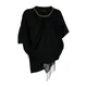 Junya Watanabe, Blouses & Shirts, female, Black, XS, Black Draped T-shirts and Polos