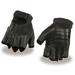 Shaf International SH878 Men s Black Leather Gel Padded Palm Fingerless Motorcycle Hand Gloves â€˜Welted Genuine USA Deerskinâ€™ Small
