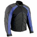 Milwaukee Leather Mens Combo Leather/Textile/Mesh Racer Jacket Blue