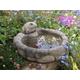Reconstituted Stone Garden Pebble Frog Bird Bath/Feeder Dish Ornament