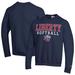 Men's Champion Navy Liberty Flames Stack Logo Softball Powerblend Pullover Sweatshirt