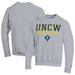 Men's Champion Gray UNC Wilmington Seahawks Stack Logo Softball Powerblend Pullover Sweatshirt
