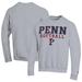 Men's Champion Gray Pennsylvania Quakers Stack Logo Softball Powerblend Pullover Sweatshirt