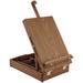 Soho Urban Artist Sketch Box and Table Easel - Portable Multi Media Adjustable Angle with Storage Compartments - Walnut Finish