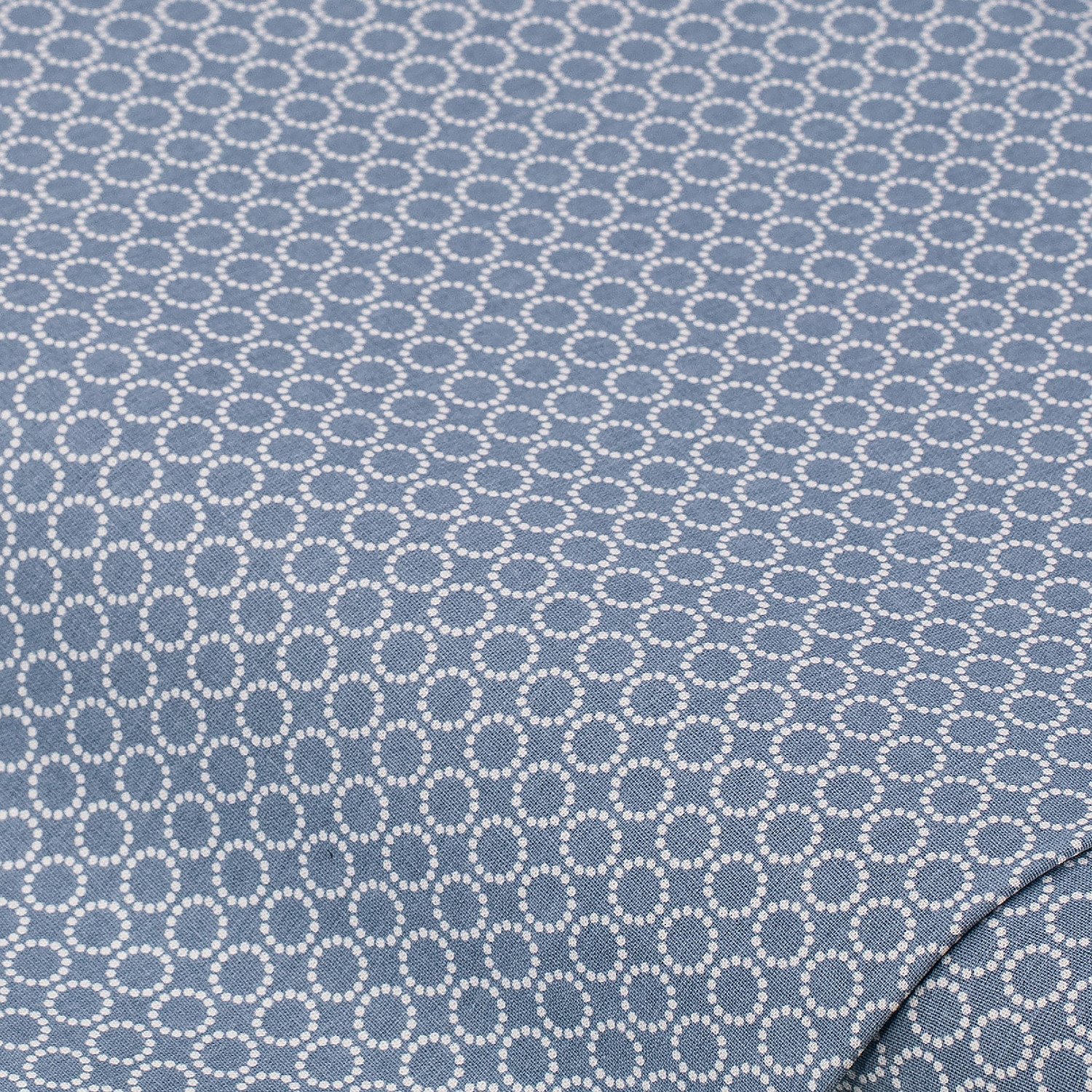 Tissu coton à pois, bleu jeans/blanc, série "Mona