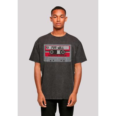 T-Shirt F4NT4STIC "Stranger Things Cassette For Will Netflix", Herren, Gr. 3XL, schwarz, Obermaterial: 100% Baumwolle, casual, oversize, Rundhals, Kurzarm ohne Bündchen, Shirts, Premium Qualität Image