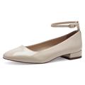 Ballerina TAMARIS Gr. 39, creme, lack Damen Schuhe Ballerinas