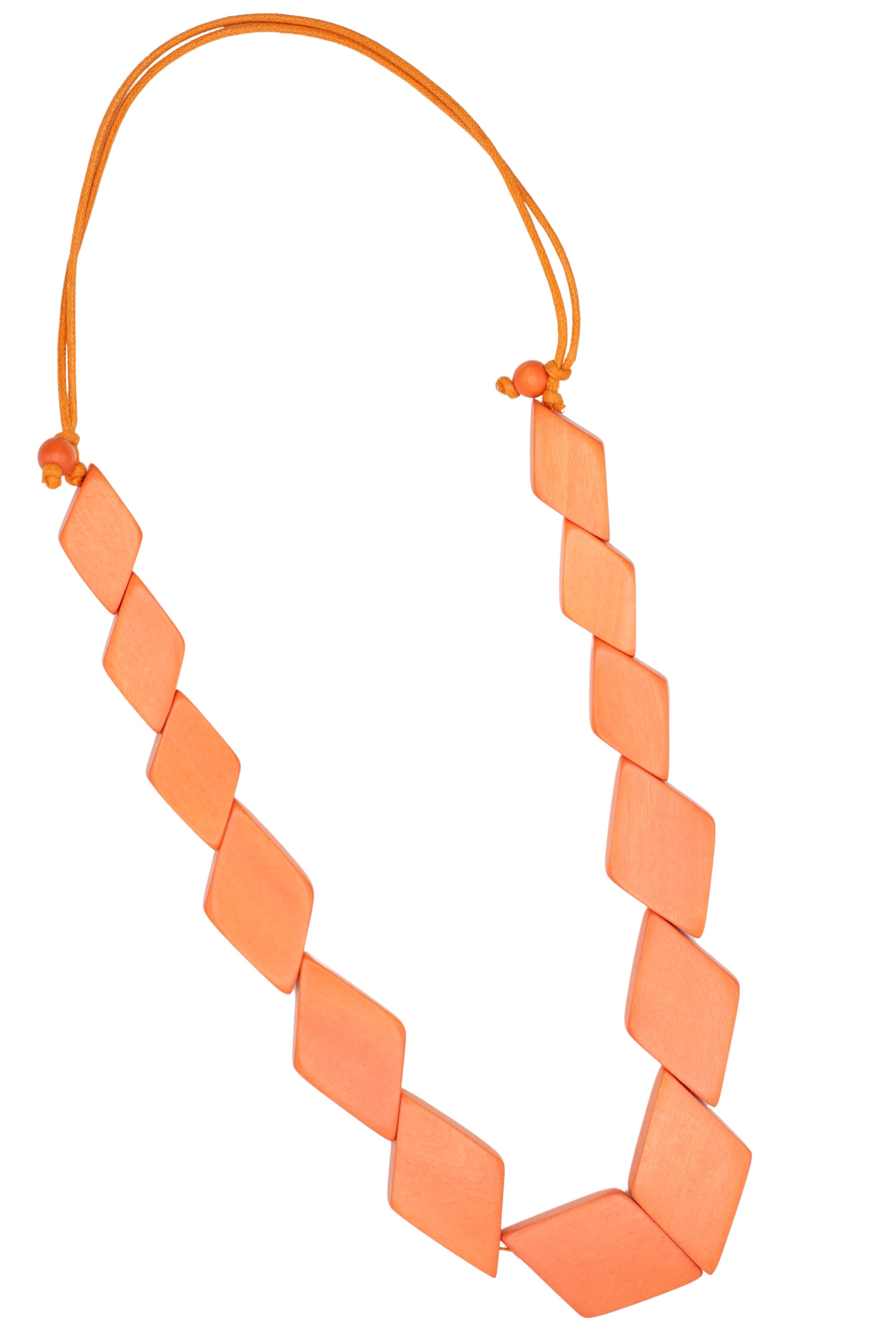 Lange Kette "Raute", Damen, Gr. onesize, Holz, orange, COLLEZIONE ALESSANDRO, Basic, Halsketten, aus Holzperlen in Rautenform Image