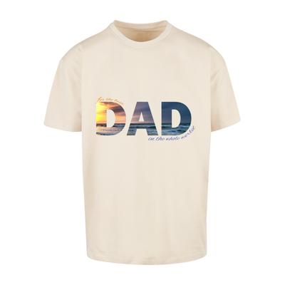 T-Shirt MERCHCODE "Merchcode Herren For The Best Dad Heavy Oversize Tee", Herren, Gr. 5XL, beige (sand), 100% Baumwolle, bedruckt, casual, oversize, Rundhals, Kurzarm, Shirts