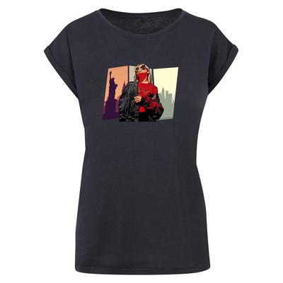 T-Shirt MERCHCODE "Merchcode Damen Laides Grand Red Girl Extended Shoulder Tee" Gr. XS, blau (navy) Herren Shirts T-Shirts