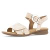 Keilsandalette GABOR "FLORENZ", Damen, Gr. 38, beige (hellbeige), Ziegenveloursleder, unifarben, klassisch, Schuhe, Keilabsatz, Sommerschuh, Riemchensandale in Schuhweite G (=weit)