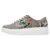 Plateausneaker DOGO "Myra Low-Top Sneaker Mexican Damen Sneaker", Damen, Gr. 41, Normalschaft, beige (beige, schwarz, blau), Lederimitat, Schuhe, Handgefertigt