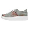 Plateausneaker DOGO "Myra Low-Top Sneaker Bear With A Balloon Damen Sneaker", Damen, Gr. 38, Normalschaft, bunt (grün, orange), Lederimitat, Schuhe, Vegan
