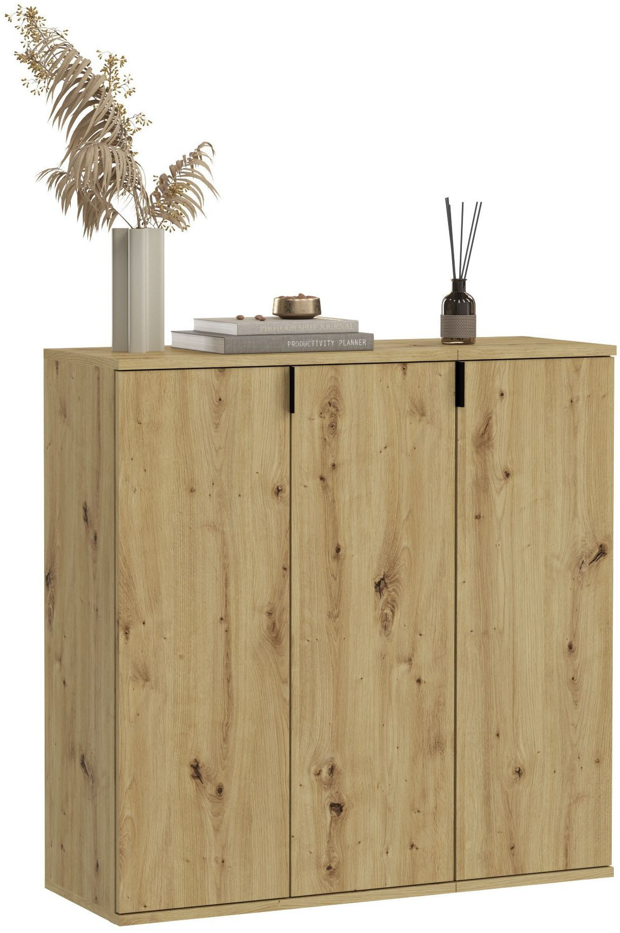 Garderoben-Set INOSIGN "Trondheim, Breite 91 cm, best. aus 2 Kommoden, 3 Türen, 10 Fächer", braun (nox oak nachbildung), B:91cm H:99cm T:34cm, Holzwerkstoff, Kastenmöbel-Sets, Kommode, Sideboard, Kommodenkombination, Kommoden Set