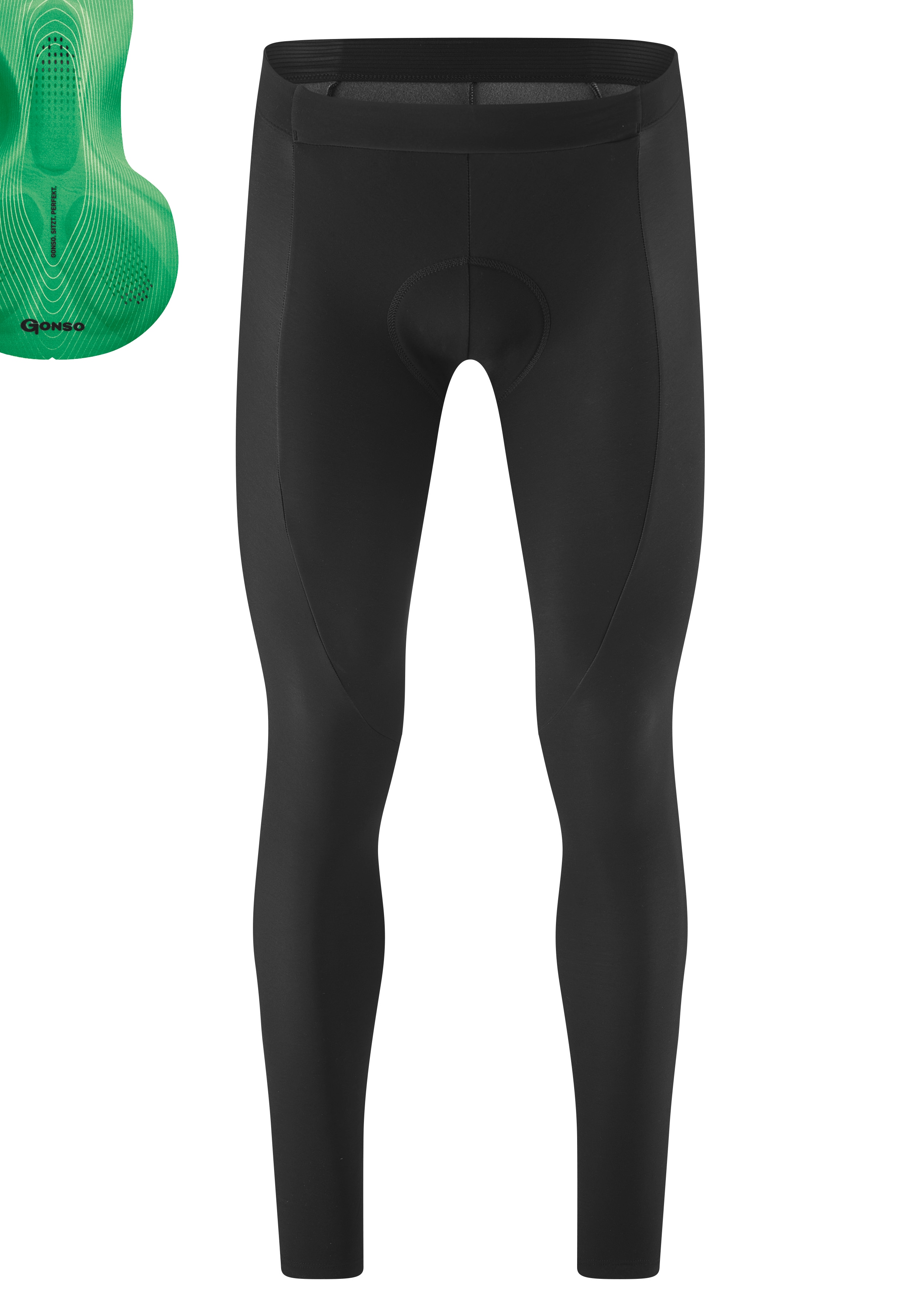 Fahrradhose GONSO "Sitivo Tight M", Herren, Gr. 4 XL, Normalgrößen, grün, 57% Polyamid; 28% Polyester; 15% Elastan, Hosen, Herren Radhose mit innovativem Sitzpolster, Radlerhose, Tight Fit Image