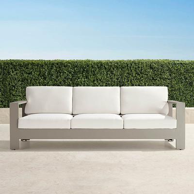 Boretto Sofa in Matte Dove Aluminum - Quick Dry, Sand - Frontgate