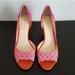 Nine West Shoes | Nine West Pink Flower Embroidery Open Toe Heels | Color: Orange/Pink | Size: 8