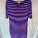 Lularoe Dresses | Brand New Lularoe Size L Dark Blue With Pink Stripe Julia Dress | Color: Blue/Pink | Size: L