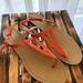 Nine West Shoes | Nine West Coral T Strap Sandals Size 9 | Color: Orange | Size: 9