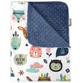 Baby Blanket - The Adventure Begins Tribal Theme with Navy Blue Minky Dot