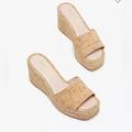 Kate Spade Shoes | Kate Spade Cosette Espadrille Cork Wedge Slip On Sandals Size 8.5 | Color: Cream/Tan | Size: 8.5