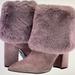 Nine West Shoes | Nine West Women’s Grey Chrissa Cuffed Ankle Boots With Faux Fur | Color: Gray | Size: 10