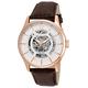 Invicta Men's Automatic Watch with White Dial Analogue Display and Brown Leather Strap 22596