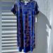 Lularoe Dresses | Brand New Lularoe Dark Blue And Gold Geometric Pattern Carly Dress | Color: Blue/Gold | Size: S